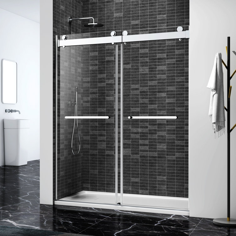 79'' W x 4'' H Shower Door with Glass