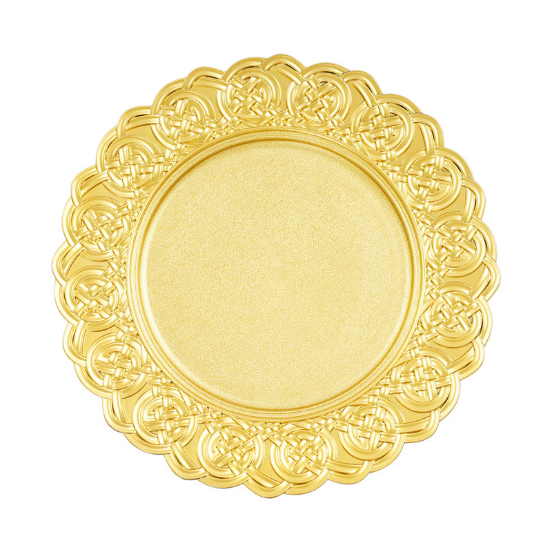 Assiettes de présentation rondes de 13 po, Doré
