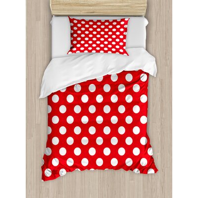 Retro 50s 60s Iconic Pop Art Style Big Polka Dots Picnic Vintage Old Theme Image Duvet Cover Set -  Ambesonne, nev_34097_twin