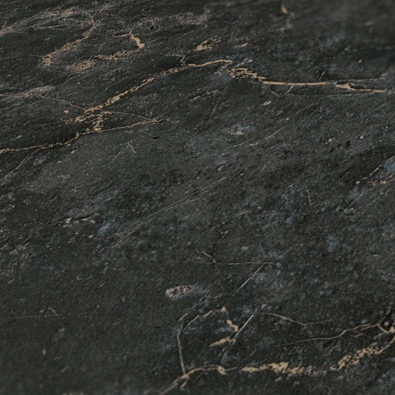 The Bricks and More Luxurious Marble Motif 10.05m x 53cm Matte Wallpaper Roll, Black