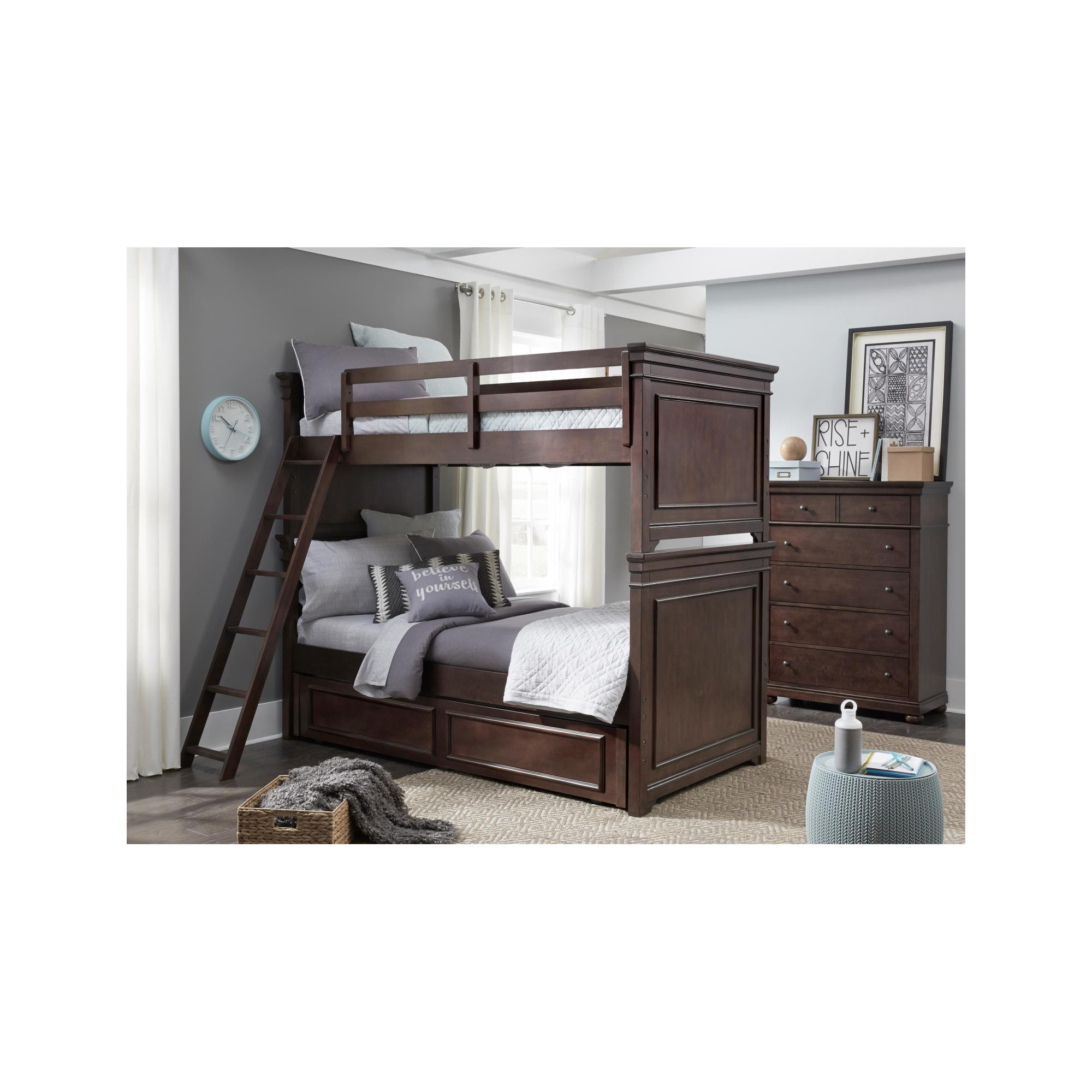 Canterbury 2.0 Twin-Over-Twin Bunk Bed, Brown