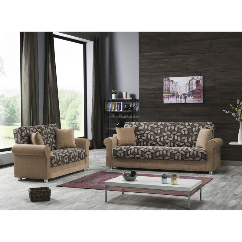 Canapé-lit convertible avec rangement Grandera Collection, Gris/beige