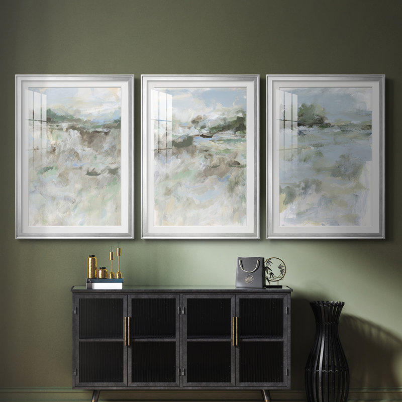 3 pièces, Argent argent, H 21 po x l 30 po