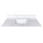 Meuble-lavabo de 43 po en quartz blanc, lavabo simple encastré, 4 dosserets, 3 trous de robinetterie, teinture, meuble-lavabo de style américain de luxe avec culot moyen pré-percé moderne