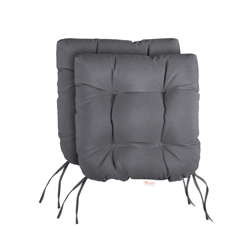 Coussin de siège 2 pièces Sumbrella, L 19 po x P 19 po, Gris anthracite
