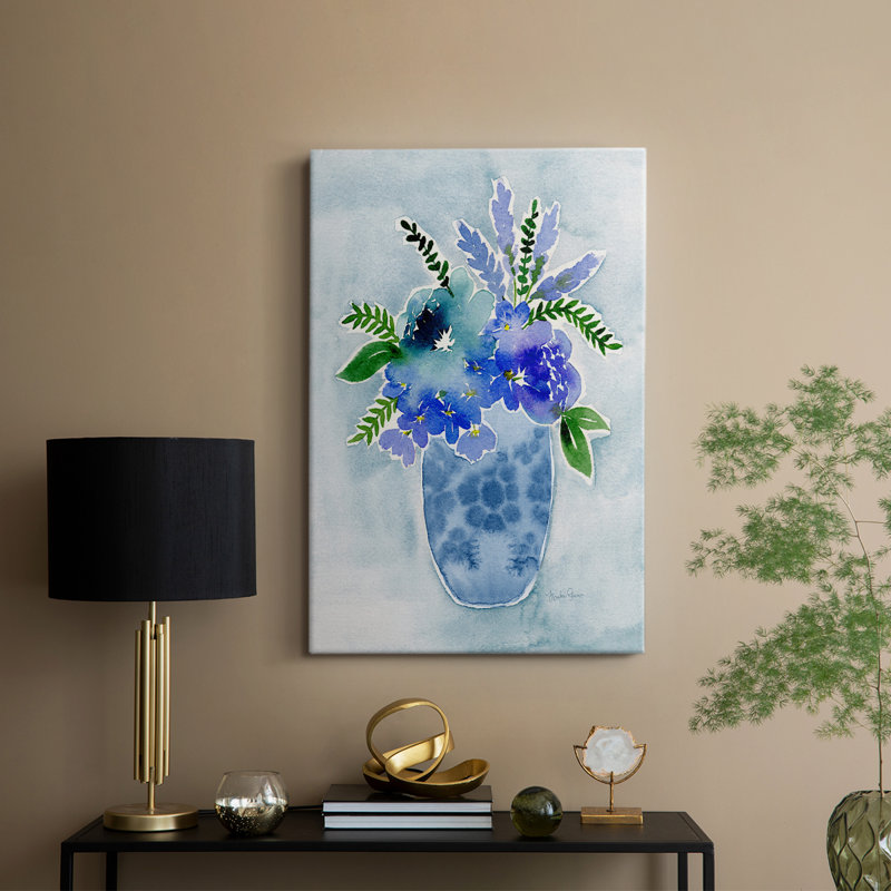Bouquet bleu I - galerie Cavas sur mesure, H 12 po x l 8 po