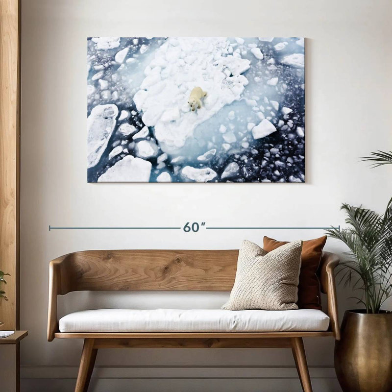 Polar Bear In Spitsbergen, 30" H x 45" W