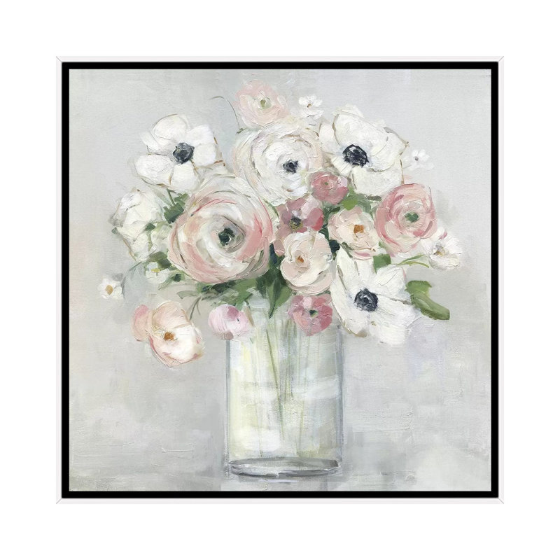 «Garden to table II» par Sally Swatland - impression d'art graphique, 37" H x 37" W x1.5" D, Toile blanche encadrée