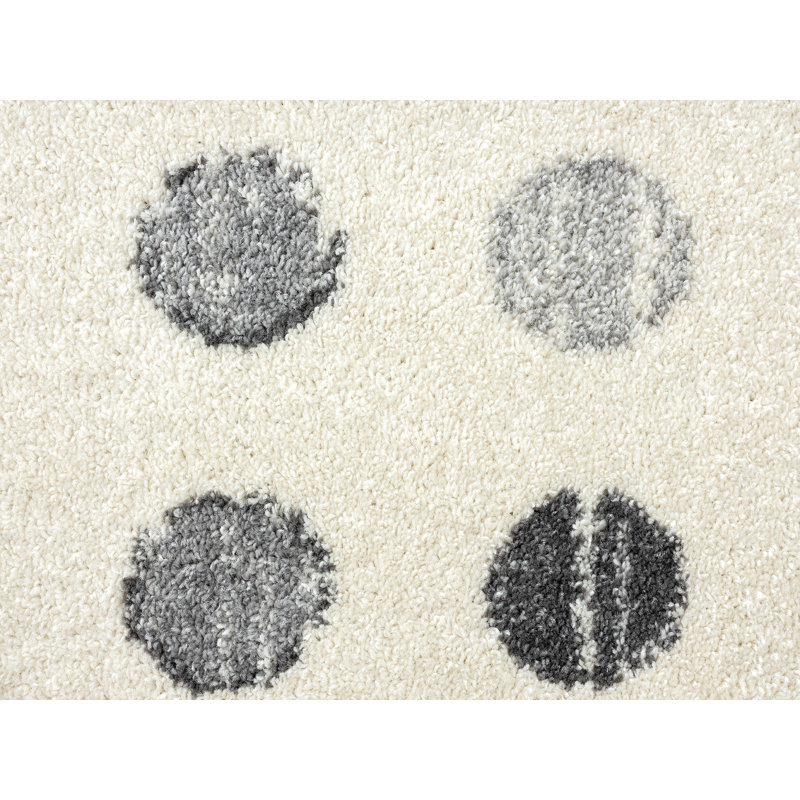 Tapis géométrique ivoire / gris Kiara, Rectangle 5 pi 3 po x 7 pi 6 po