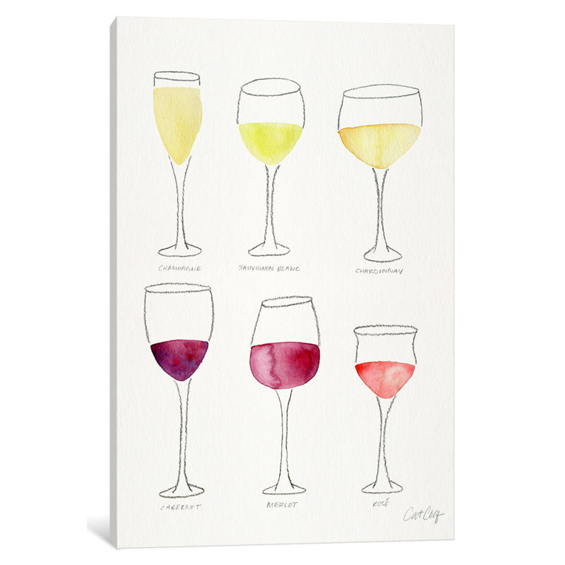 « wine verres », reproduction d’art sur toile, H 40 po x l 26 po x P 1,5 po