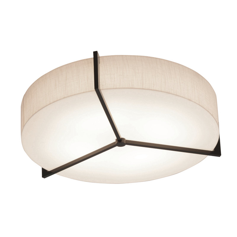 Leeroy Flush Mount, Espresso, Jute