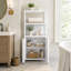 Armoire de rangement en bambou massif avec portes et tablettes ouvertes-533256822