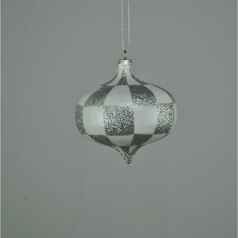 4" Tree Decor, White/Silver