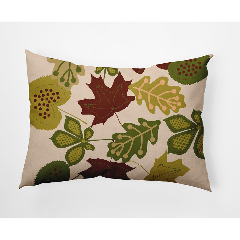 Floral Reversible Throw Pillow, Olive
