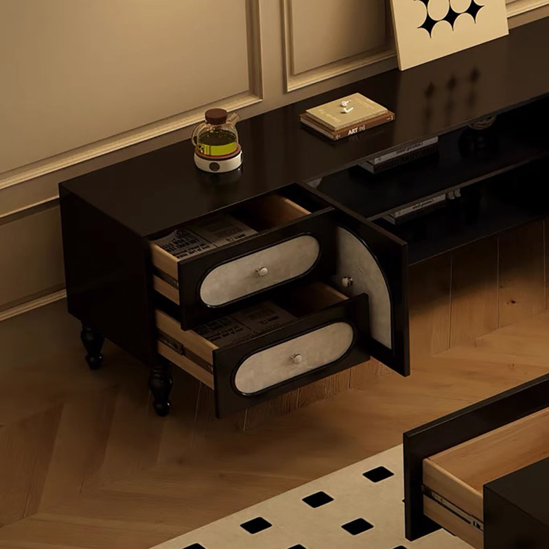 Meuble télé avec rangement Shell, 70.9'', Noir, noir, noir, noir