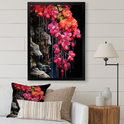 Jardin du Japon, fuchsia, art mural Fuschia