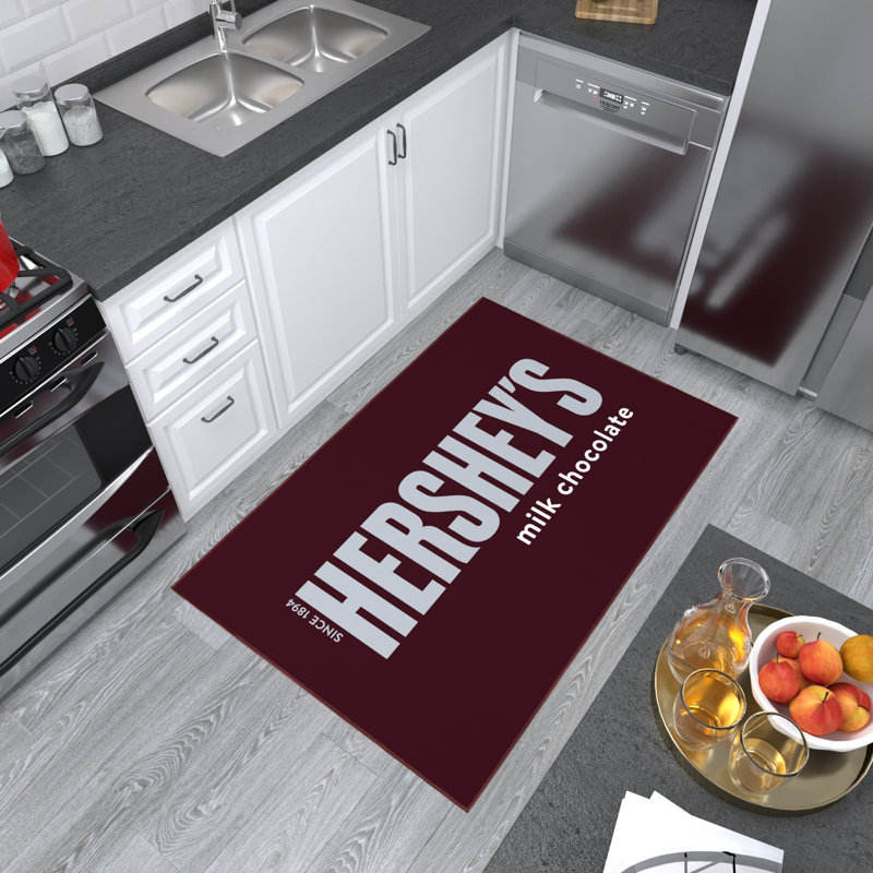 Hershey Logo Non-Slip Area Rug For Mancave Bedroom Kitchen, Brown, Rectangle 3'3" x 5'