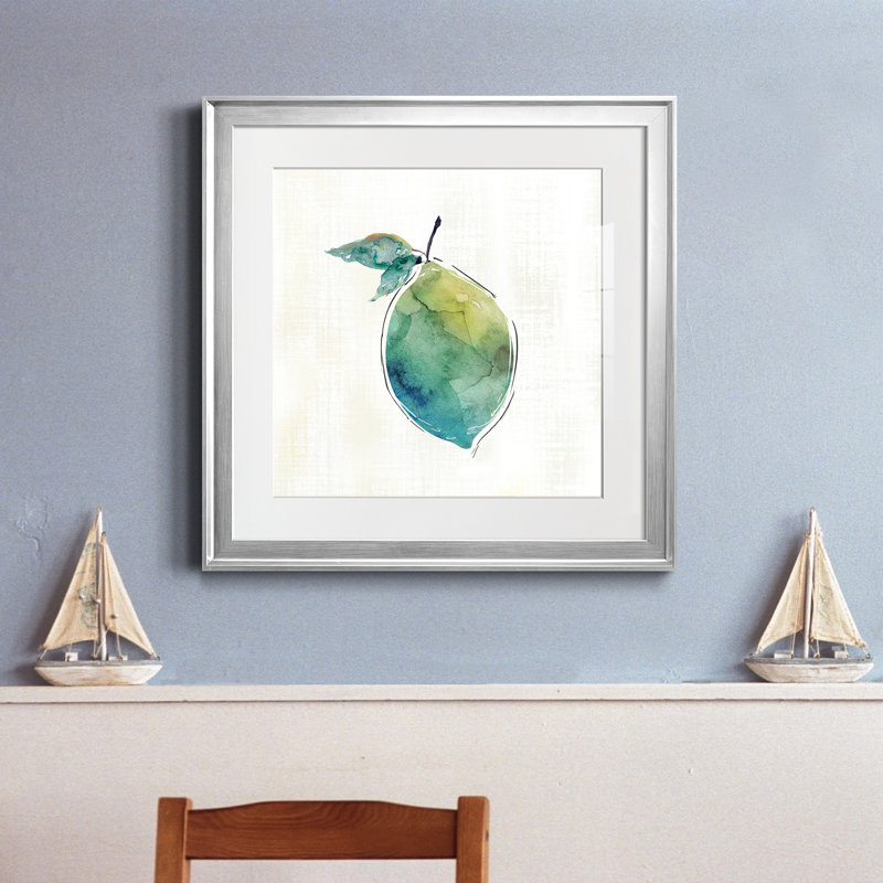 Happy Lime - peinture encadrée, Argent, H 17,5 po x l 17,5 po x P 1,5 po