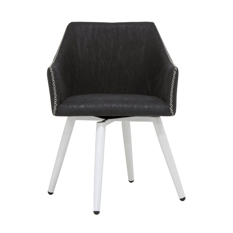 Faux Leather Swivel Armchair