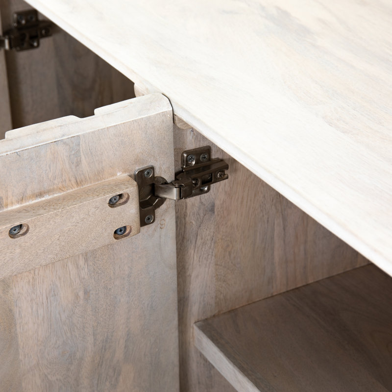 Rio Solid Wood TV Stand, White Wash