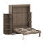 Grand lit escamotable rotatif avec armoire murale cachée, tablettes latérales à 3 niveaux, bureau convertible et supports de rangement supplémentaires-796416821
