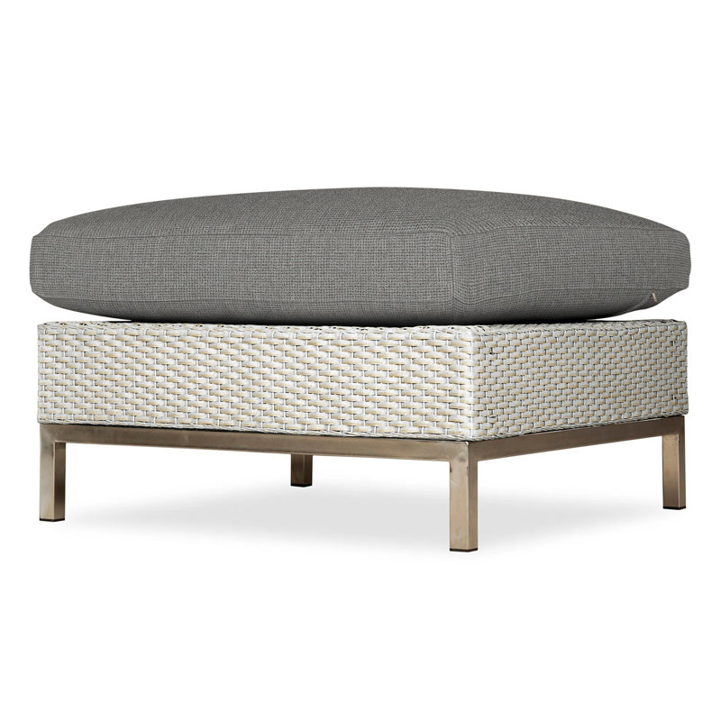 Elements Outdoor Ottoman, Cottage Pepper, Antique White