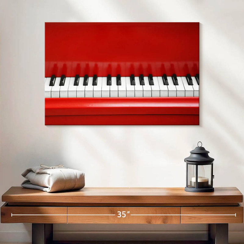 Abarca rouge brillant piano, H 16 po x l 24 po