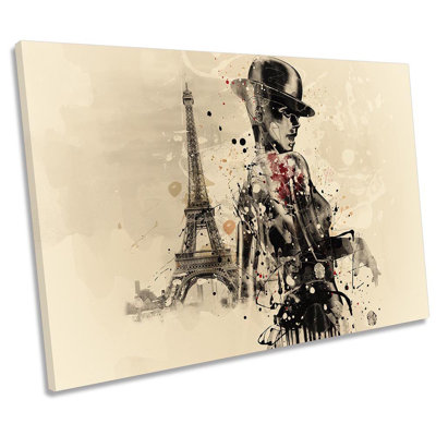 Grunge Fashion Paris Modern - Wrapped Canvas Print