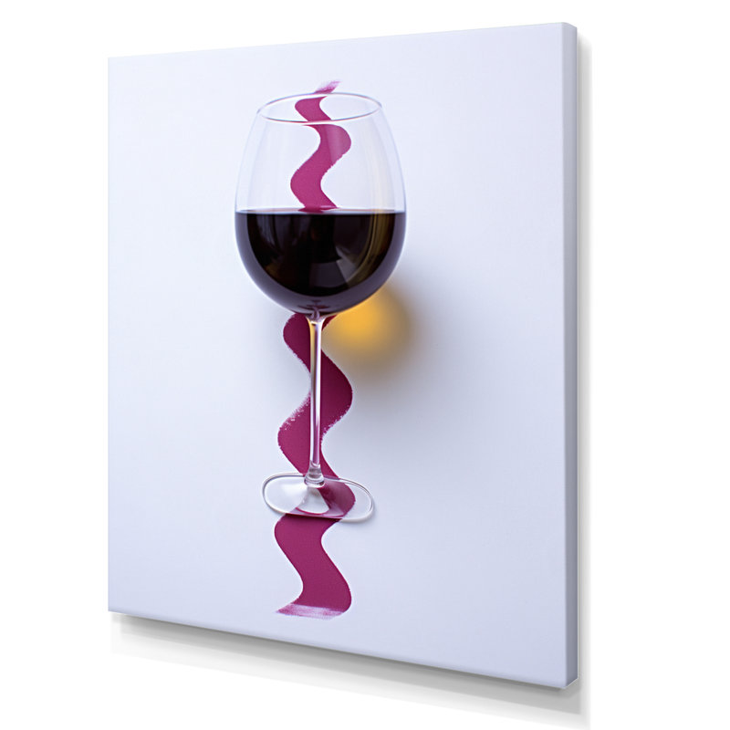 «Red Wine Glass», présentation sur toile, H 20 po x l 12 po x P 1 po, Toile tendue