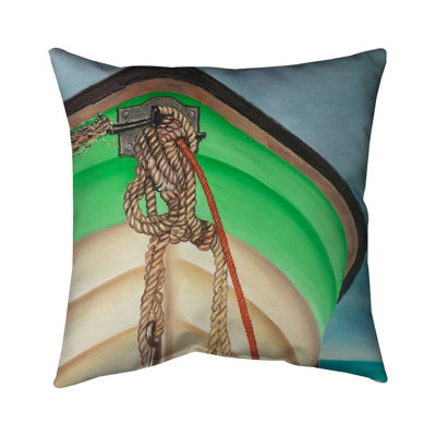 Sailing rowing boat - 16"x16" Throw pillow - Poly twill - Print on demand
