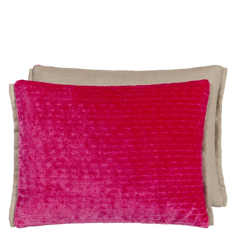Mazarin Velvet Decorative Pillow, Fuchsia