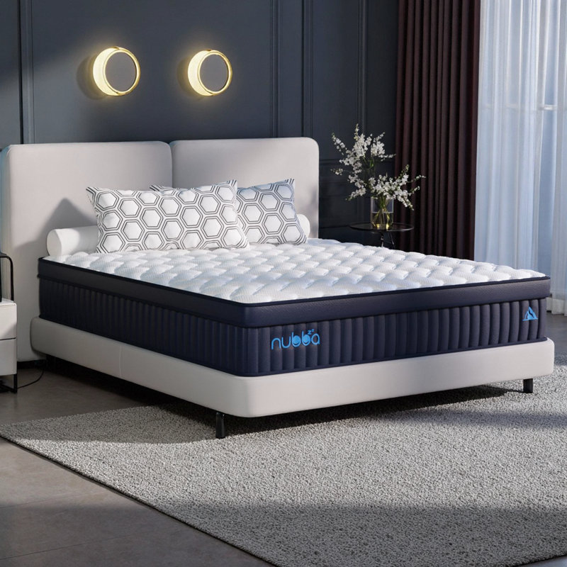 Matelas hybride simple de luxe de 14 pouces - Mousse à mémoire de forme et ressorts ensachés pour un soutien rafraîchissant, un soulagement de la pression et un confort ultra-moelleux - Housse hypoallergénique