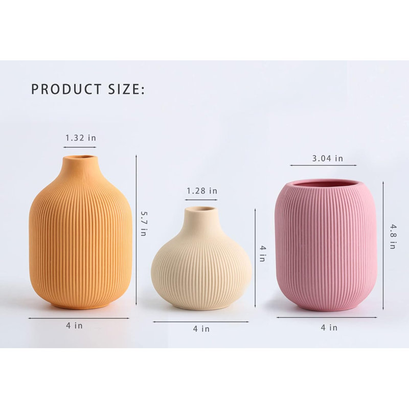 Vase de table Museville, Beige / rose / jaune