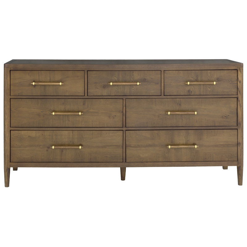 Maxwell 7 - Drawer Solid Wood Dresser, Caramel