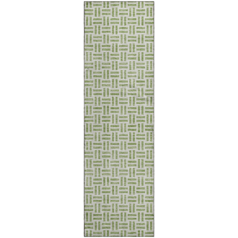Premium Machine Washable Prisco Aloe Rug, Runner 2'3" x 7'6"