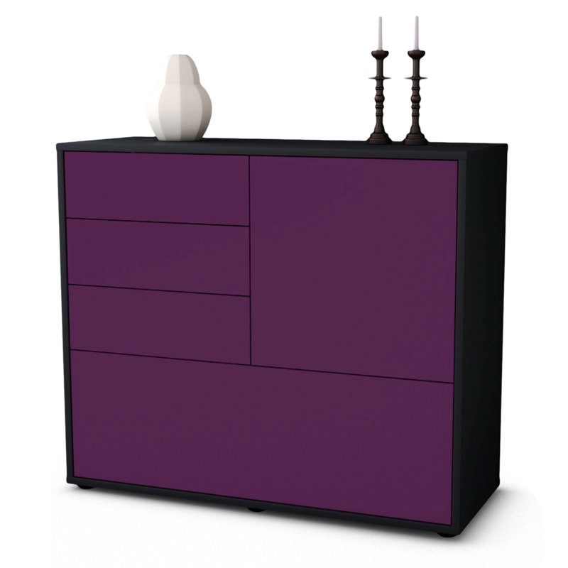 Redondo 92cm Sideboard, Anthracite/Purple
