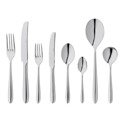 Stellar 58 Piece 18/10 Stainless Steel Cutlery Set.  Extended Table settings for 8 plus 2 Serving Spoons, Winchester Design
