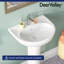 Lavabo de salle de bain moderne en U en porcelaine vitreuse blanche avec trop-plein 26 5/8 po Ally-98118871
