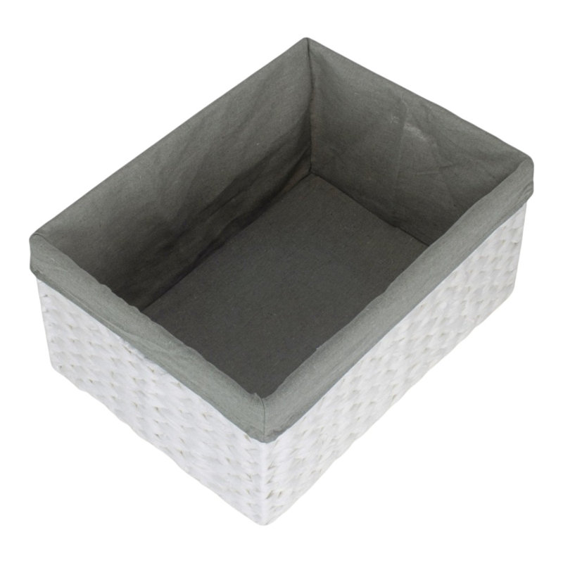 Beachcrest Home Wicker Decorative Basket, 21cm H x 42cm W x 30cm D, Grey