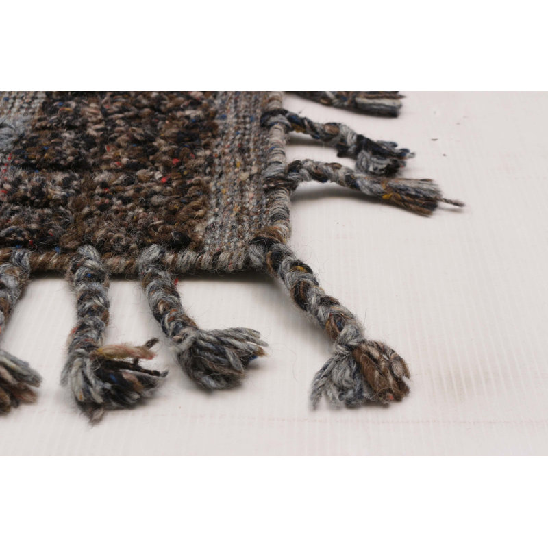 Tapis brun foncé en laine noué à la main 8 pi 3 po x 10 pi 2 po Tangier