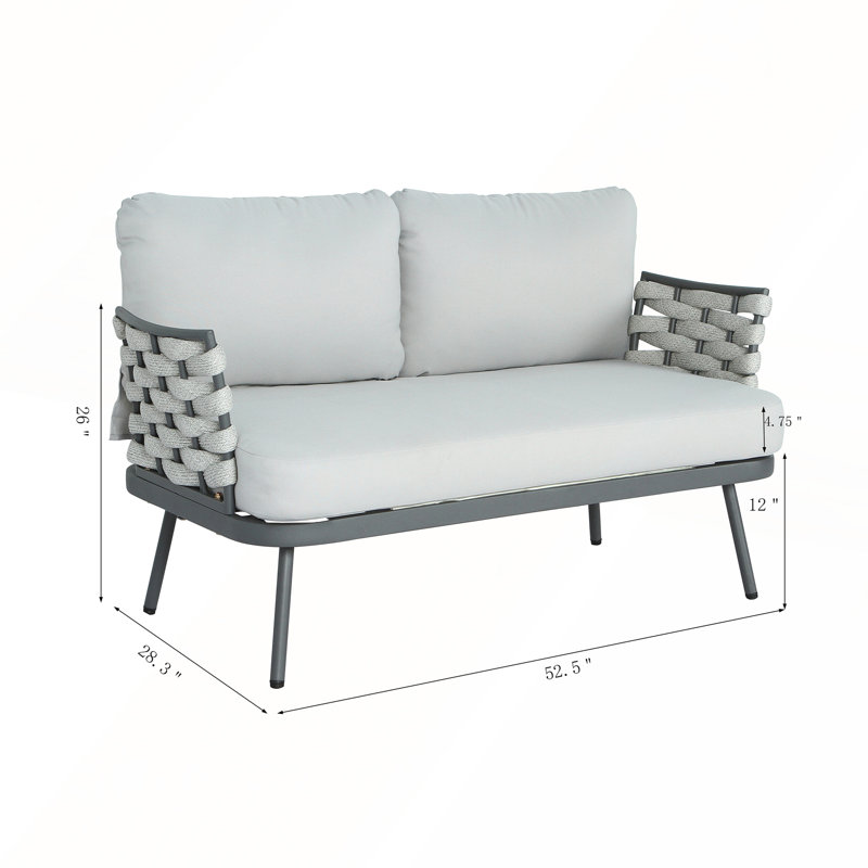Causeuse et table Modern, Gris