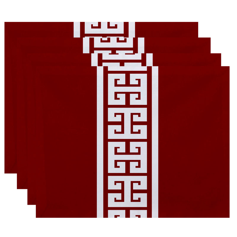Hancock Key Stripe 4 Piece Placemat Set, Red
