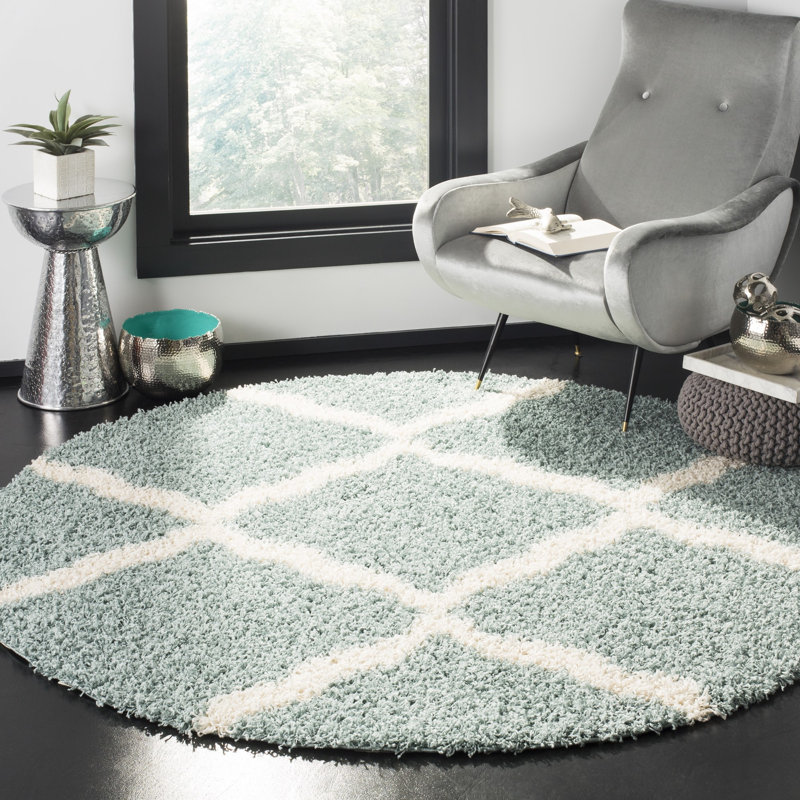 Wigley Sgd-Dallas Shag Performance Geometric Rug, Round 4'