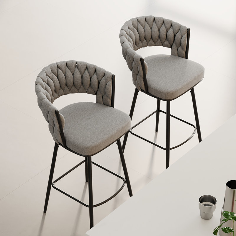 Ensemble de 2 chaises de bar pivotantes à 360 ° (sans la table)