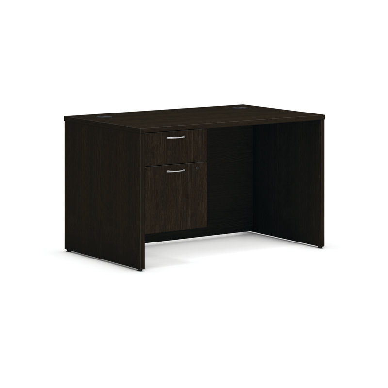 HON MOD Hanging Pedestal Desk, Java Oak