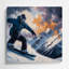 Art mural en métal gris Sports Snowboarding-1233044625