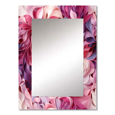 Pink And Purple Love Whispers Of Romance - Large Wall Mirror On Metal