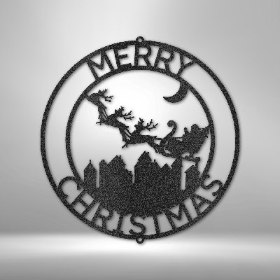 Décoration murale en acier personnalisée, monogramme de livraison du père Noël, décoration murale en acier