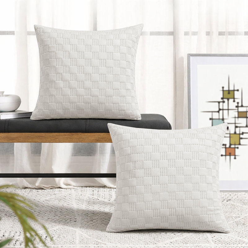 Albelo Square Cushion Cover, White