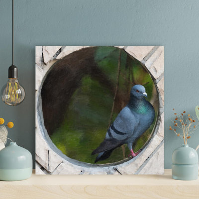 " A Pigeon Under An Arch " Painting Print